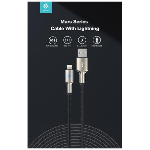 Cavo Usb Lightning In Lega Zinco E Nylon Intrecciato 1.5 Mt - Foto 1
